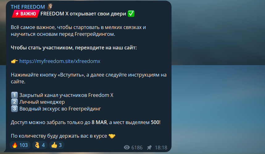 THE FREEDOM заработок