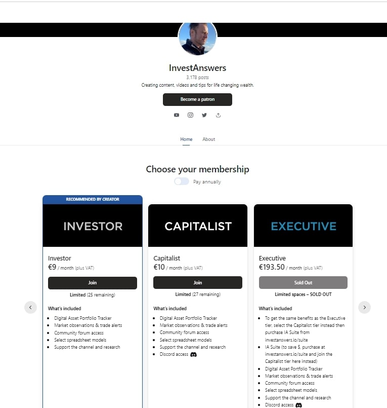 Invest Answers тарифы