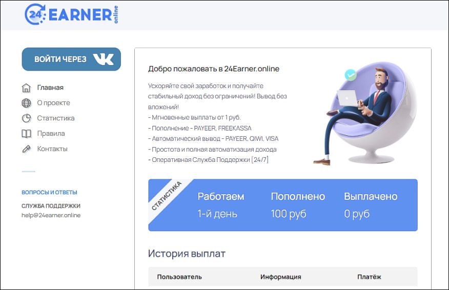 Сайт 24Earner