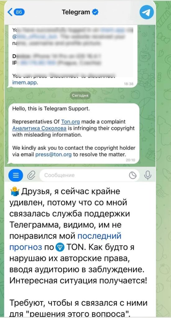 Аналитика Соколова телеграм пост