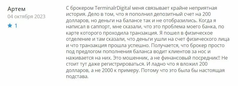 TerminalrDigital отзывы